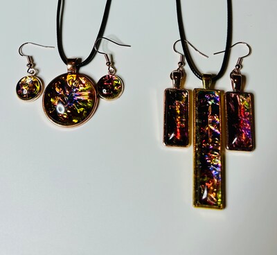 Olivine Titanium set with pendant and earring choices - image1